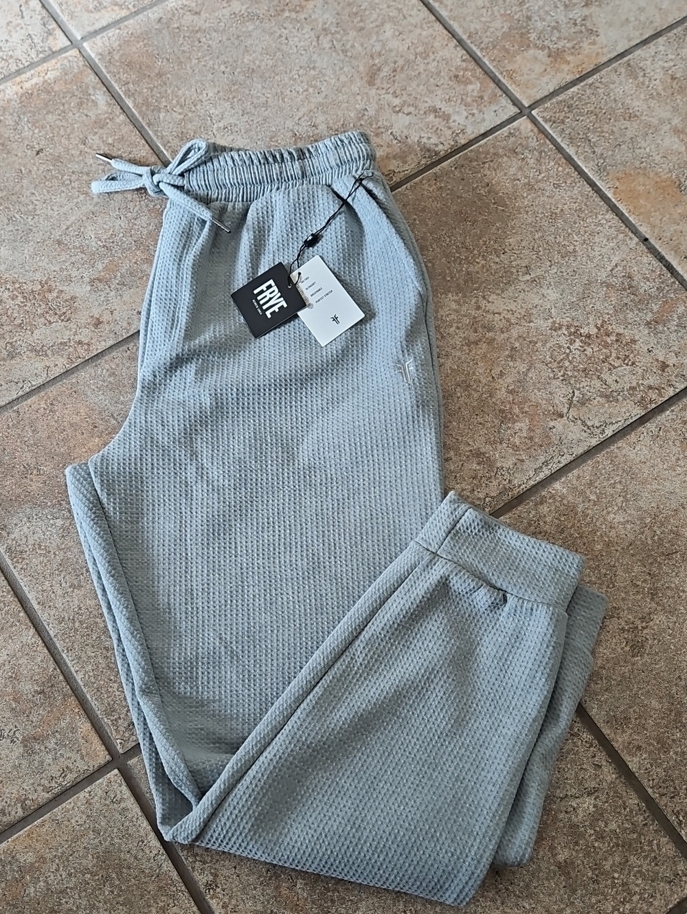 FRYE Light Gray Waffle Knit Jogger Pants